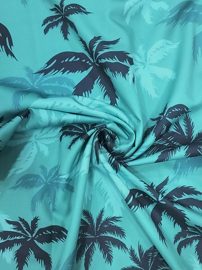 Tropical Palm Tree Print Men's Shirt with Short Sleeves and Casual Look for Summer Outings