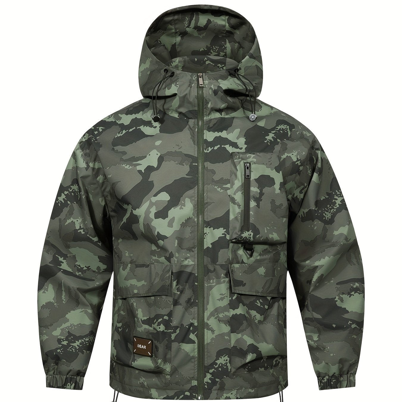 Men's Jacket with Camouflage Pattern and Hood for Casual and Comfortable