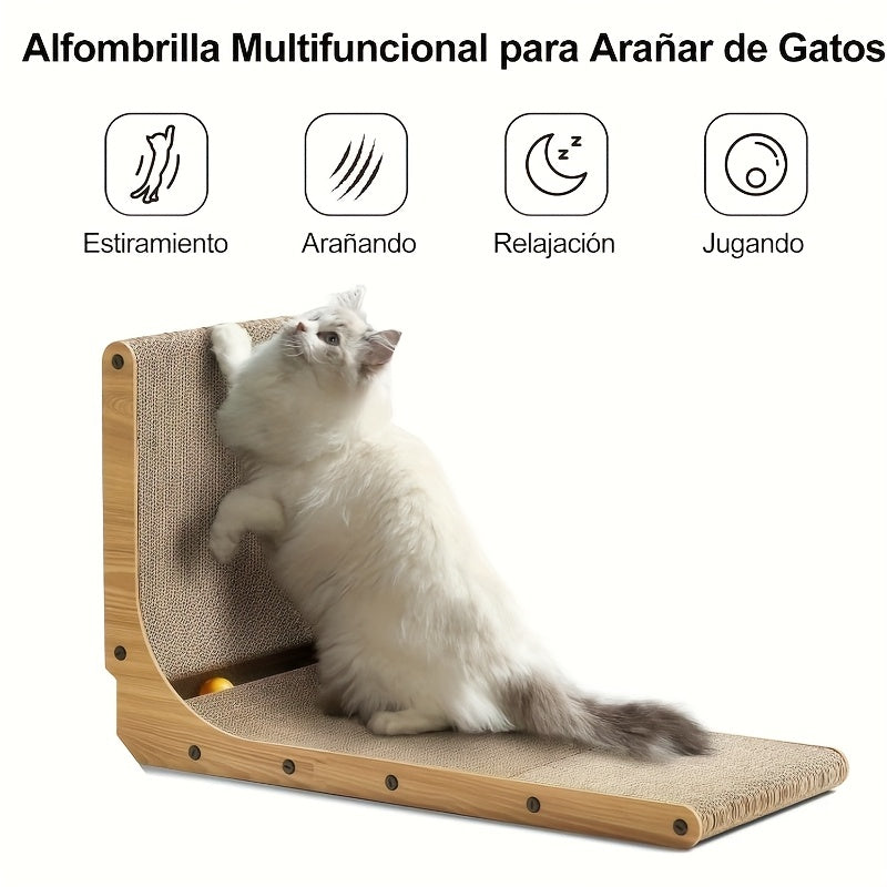 L-Shaped Cat Scratching Board for Indoor Use for Durable, Stable, and Space-Saving