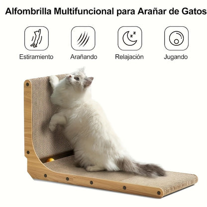 L-Shaped Cat Scratching Board for Indoor Use for Durable, Stable, and Space-Saving