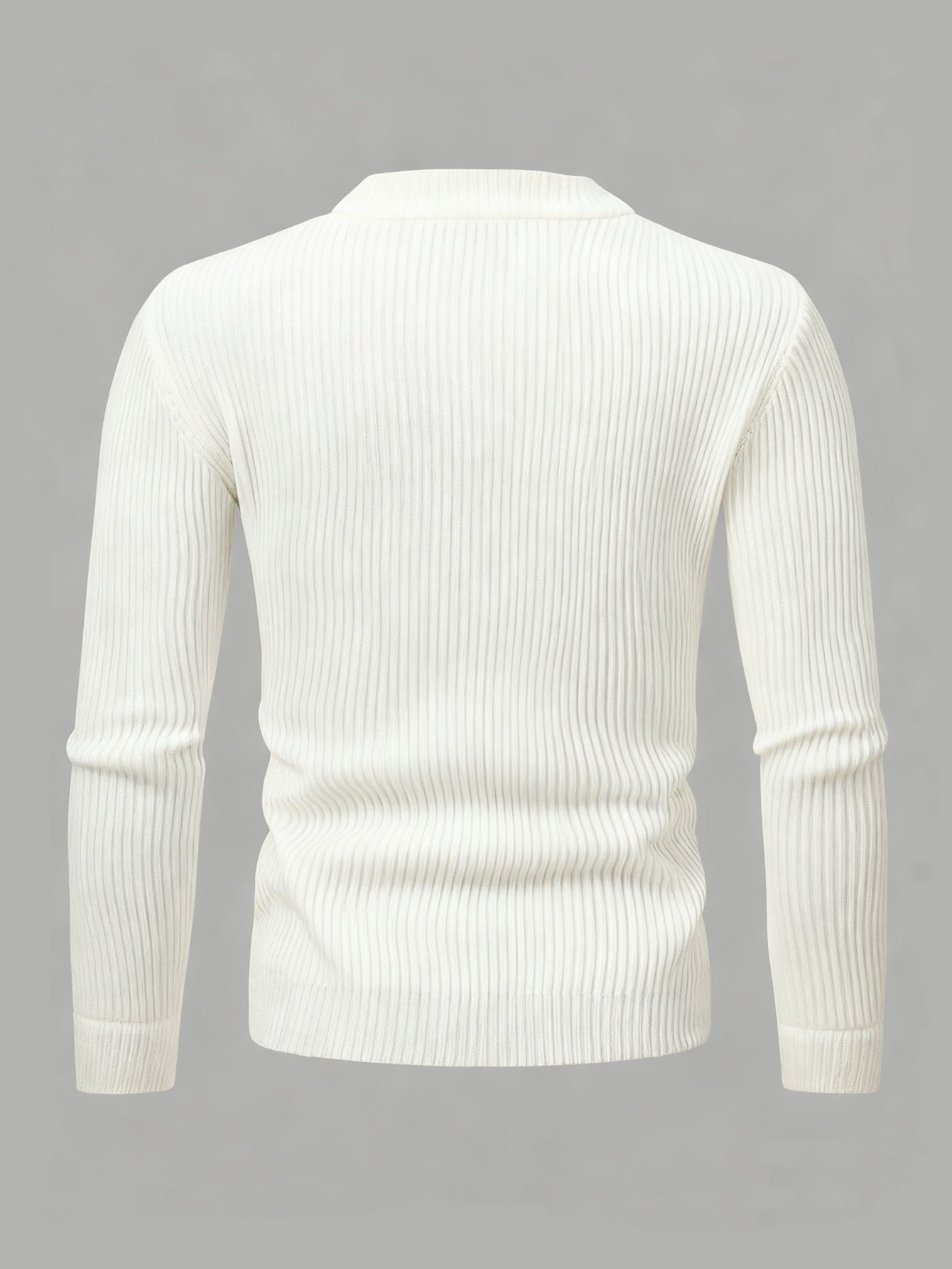 Men's Ribbed Zip-Up Cardigan for Relaxed Fit for Autumn and Winter
