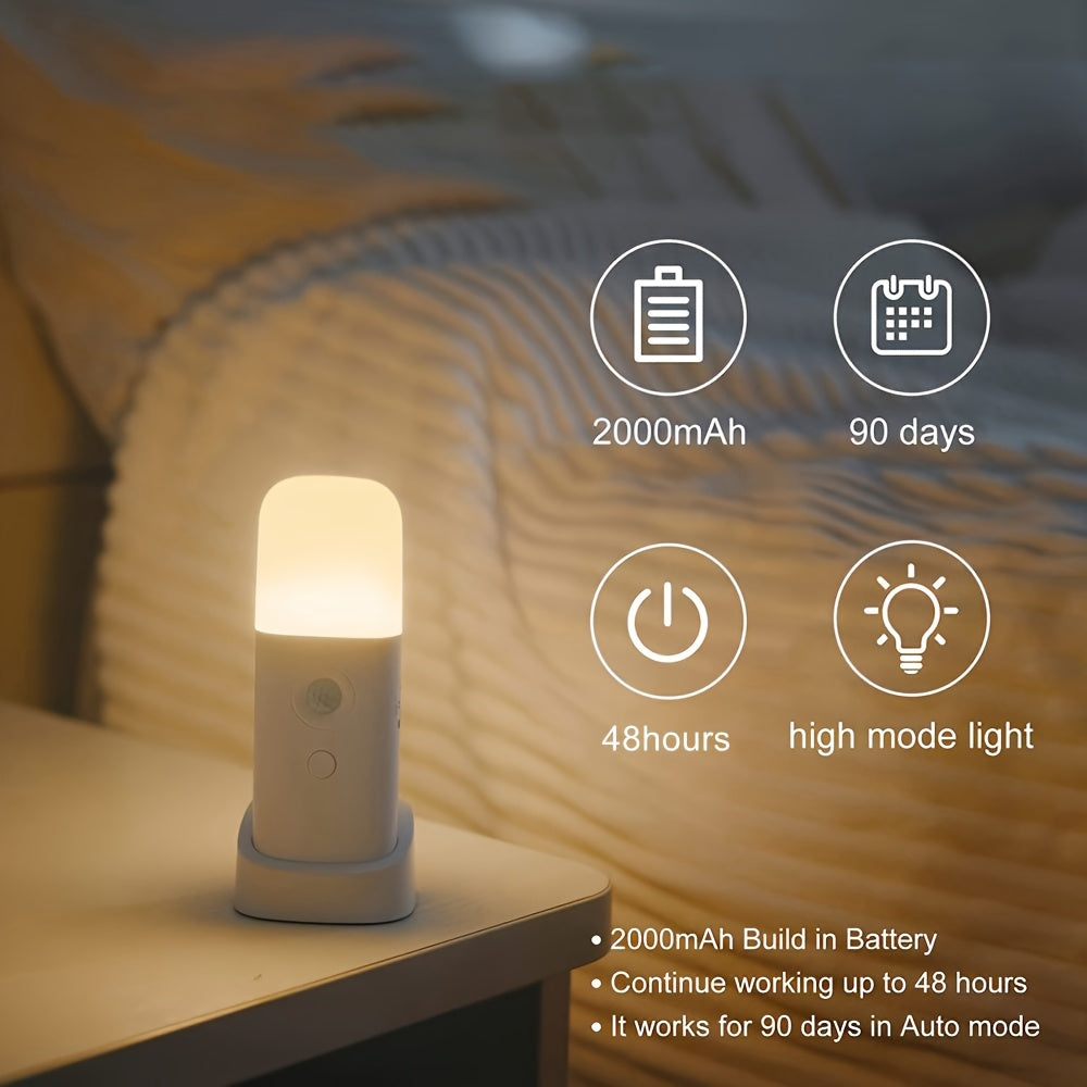 Night Light with LED Motion Sensor for USB Rechargeable and Adjustable Brightness