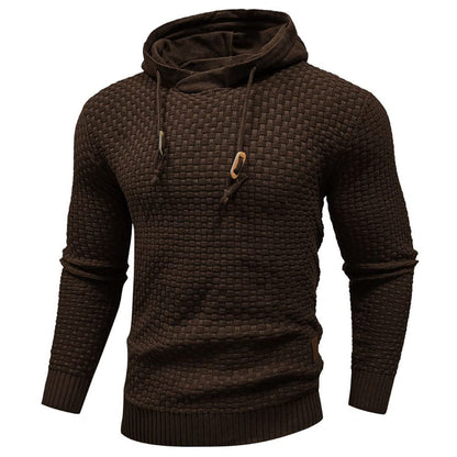 Robust Men's Hoodie with Waffle Texture for Warm, Durable and Comfortable