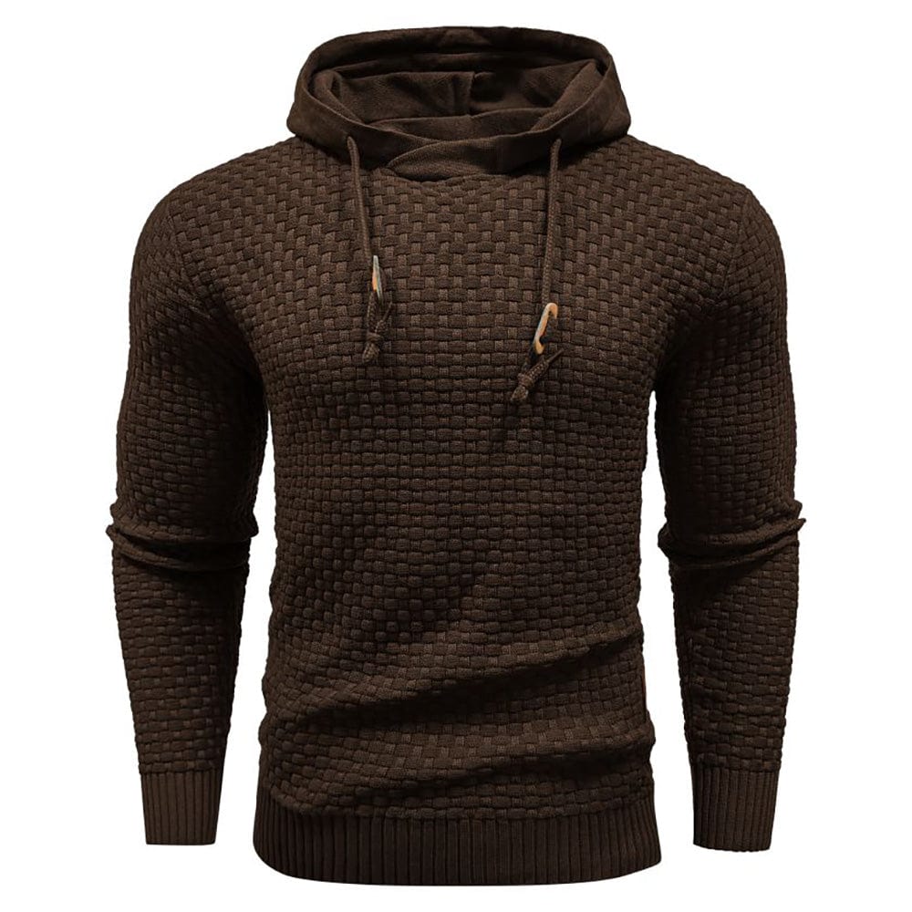Robust Men's Hoodie with Waffle Texture for Warm, Durable and Comfortable
