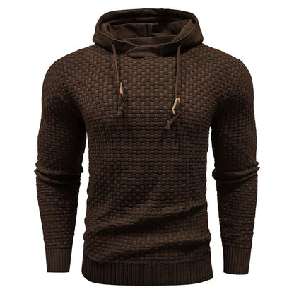 Robust Men's Hoodie with Waffle Texture for Warm, Durable and Comfortable