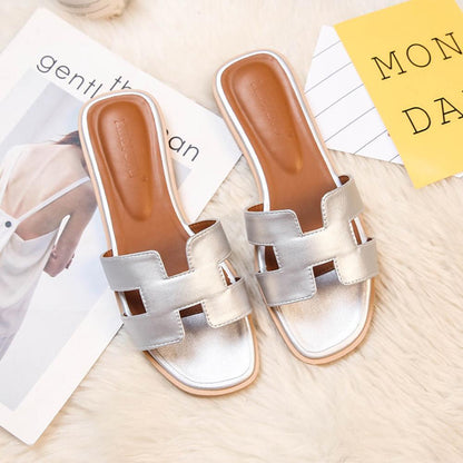Sandals with Ladies' H-Profile in Vegan Leather for Comfortable and Elegant