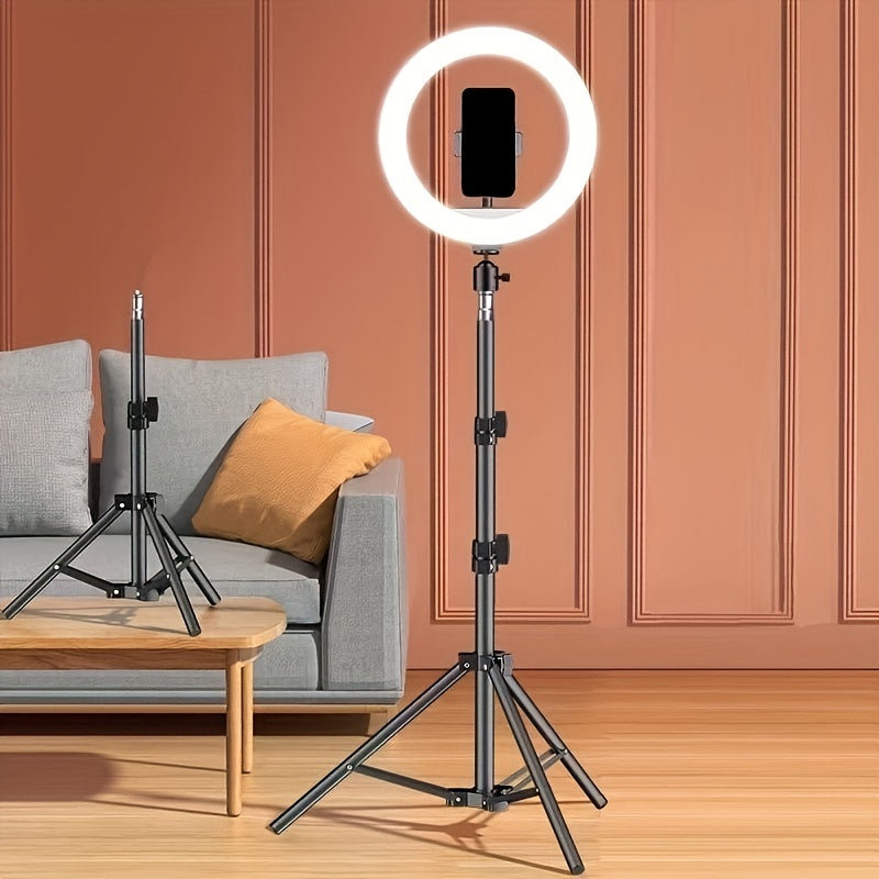 Holder LED Ring Light with Tripod and Phone for Perfect Selfies and Video Recordings