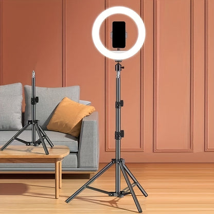 Holder LED Ring Light with Tripod and Phone for Perfect Selfies and Video Recordings