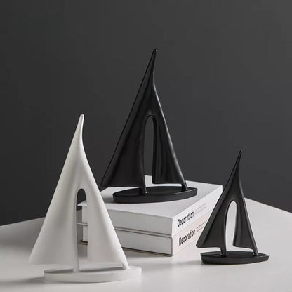 Maritime Sailboat Sculpture for Elegant Home Decoration