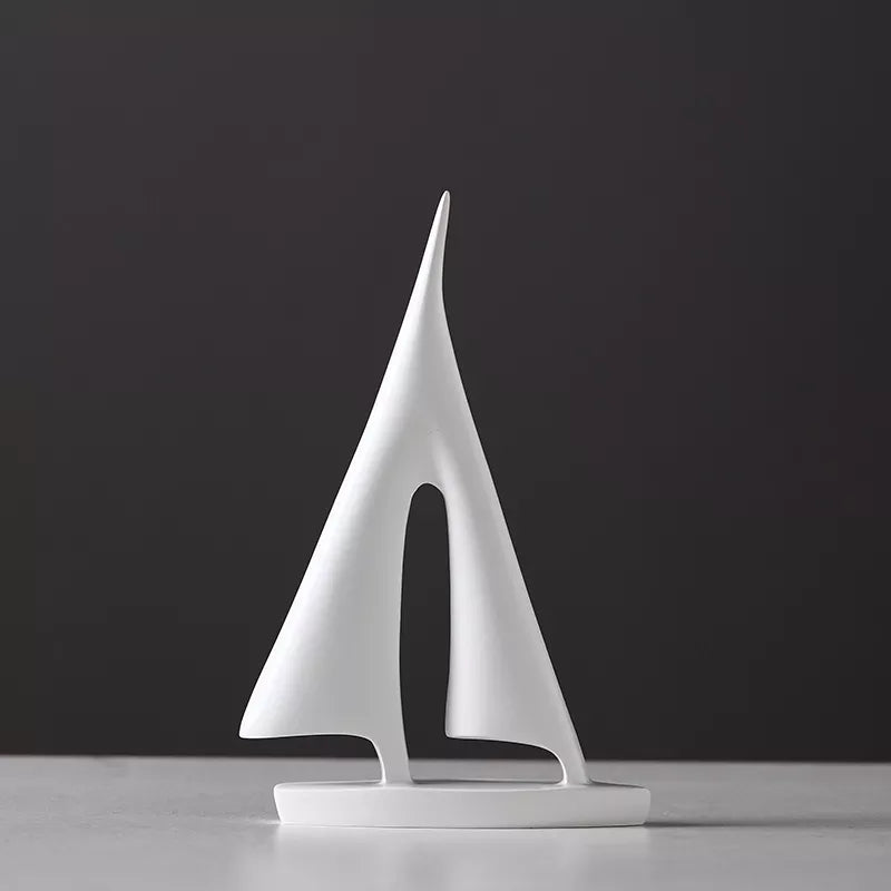 Maritime Sailboat Sculpture for Elegant Home Decoration