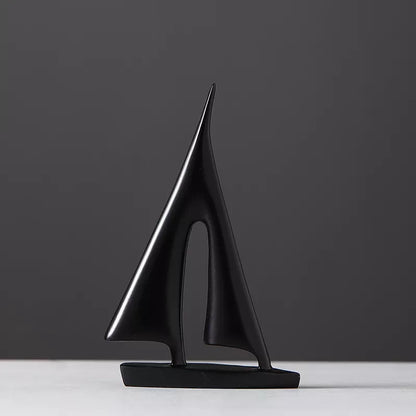 Maritime Sailboat Sculpture for Elegant Home Decoration
