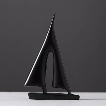 Maritime Sailboat Sculpture for Elegant Home Decoration