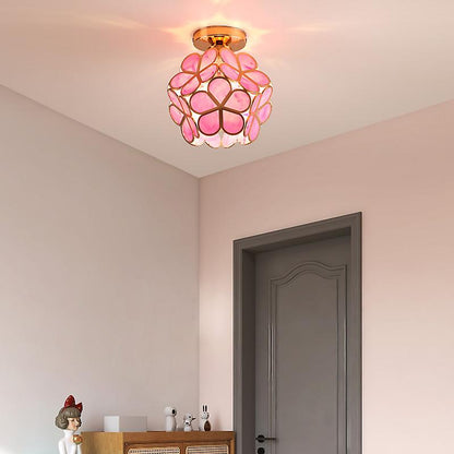 Glass with Ceiling Lamp with Floral Design for Warm and Stylish Indoor Lighting