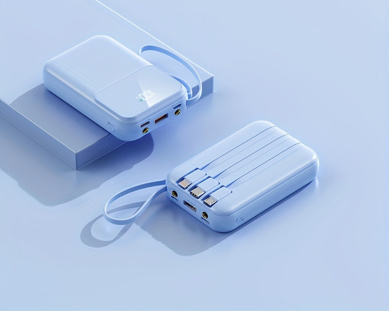 Ultimate Portable Power Bank 10000mah for Fast Charging with Built-in Cables