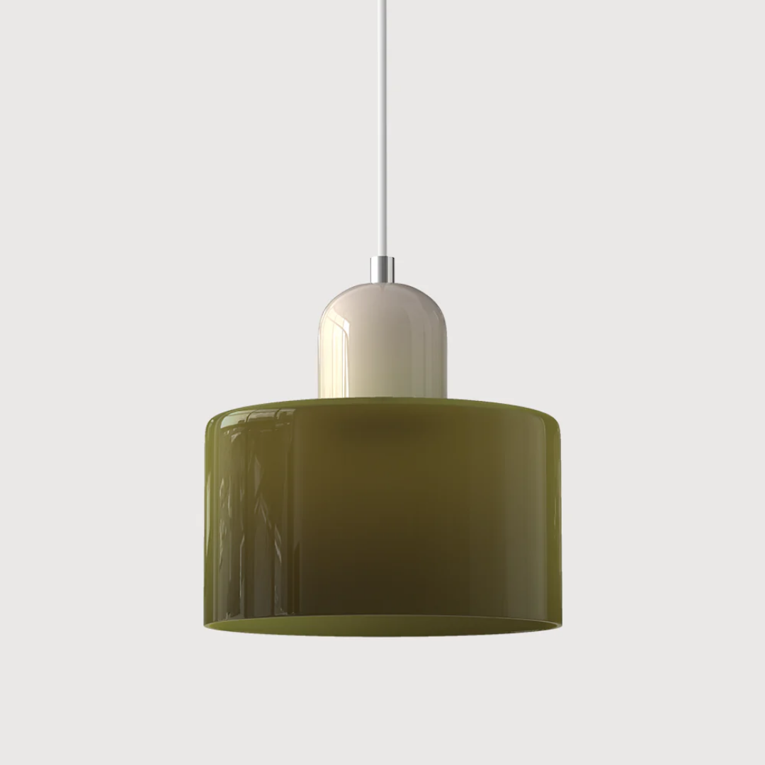 Glass with Retro Pendant Lamp with Shade and Adjustable Cord for a Warm Atmosphere