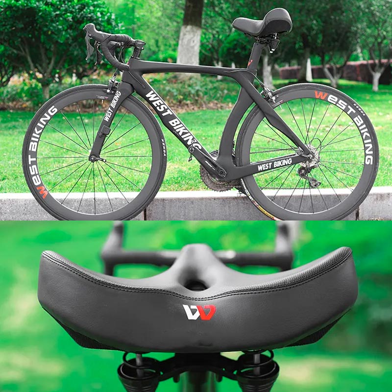 Extra Wide Comfortable Bicycle Saddle with Ergonomic Design and Soft Padding