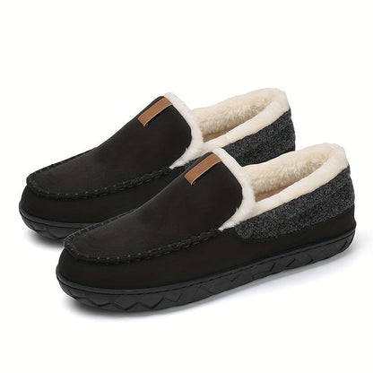 Warm Slippers for Men with Sheepskin Lining and Non-Slip Sole