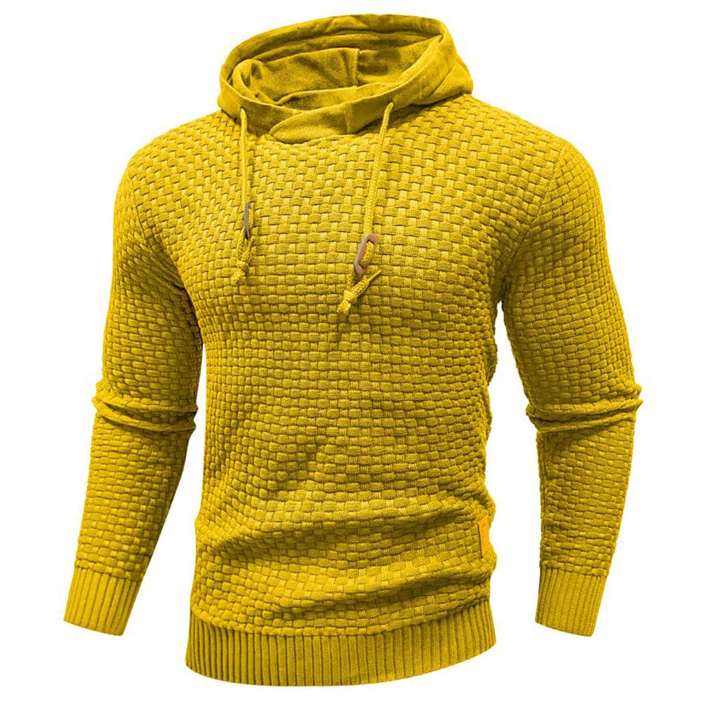 Robust Men's Hoodie with Waffle Texture for Warm, Durable and Comfortable