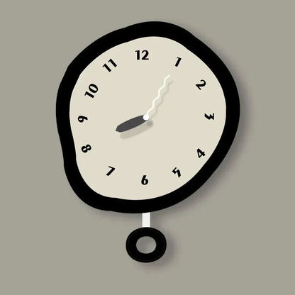 Clock with Modern Design Wall Organic Shape and Silent Mechanism