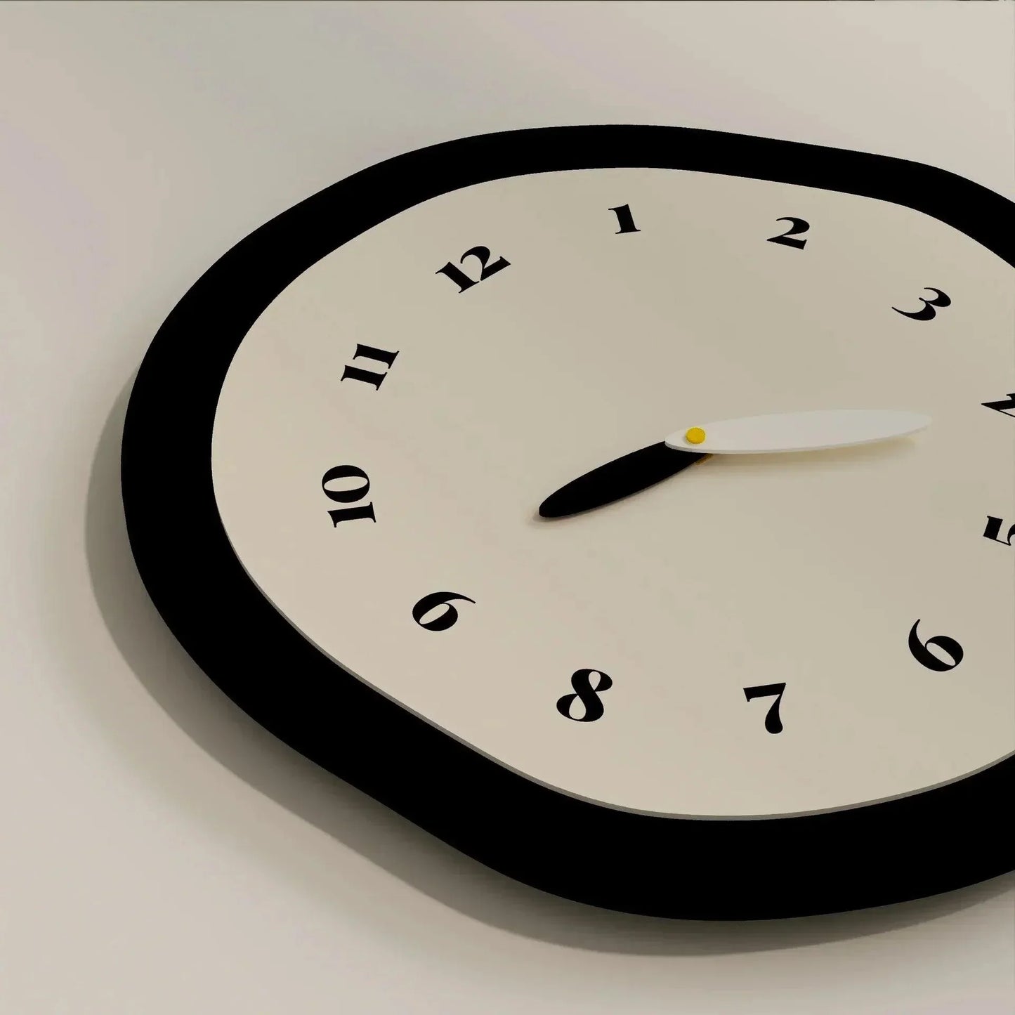 Clock with Modern Design Wall Organic Shape and Silent Mechanism
