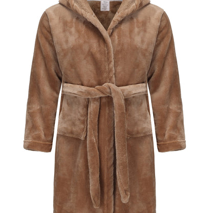 Children's Bathrobe with Hood for Soft Fleece Bathrobe for Girls with Comfortable Fit