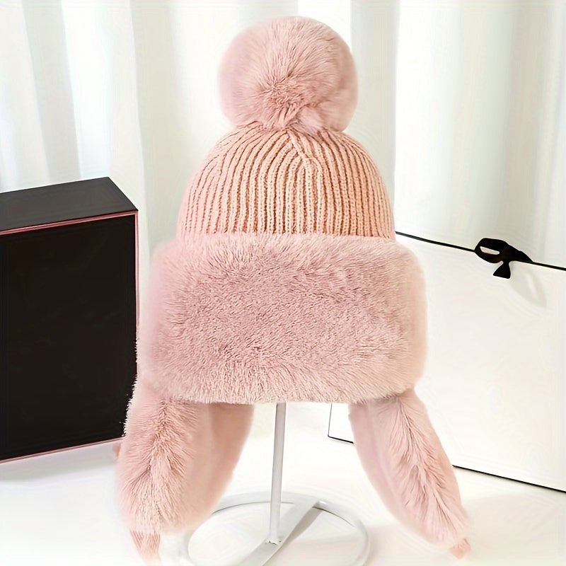 Warm Bomber Hat with Ear Flaps for Cold Winter Days