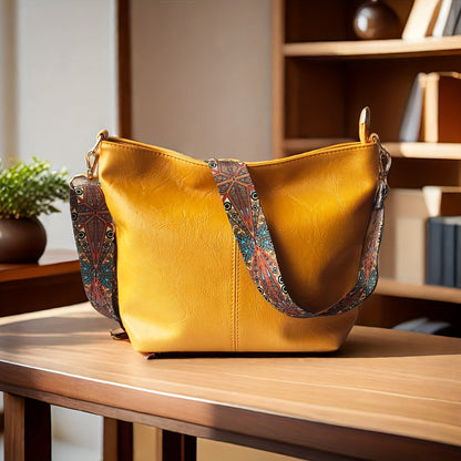 Bag Wide Geometric for Large Capacity Crossbody with Retro Vibe