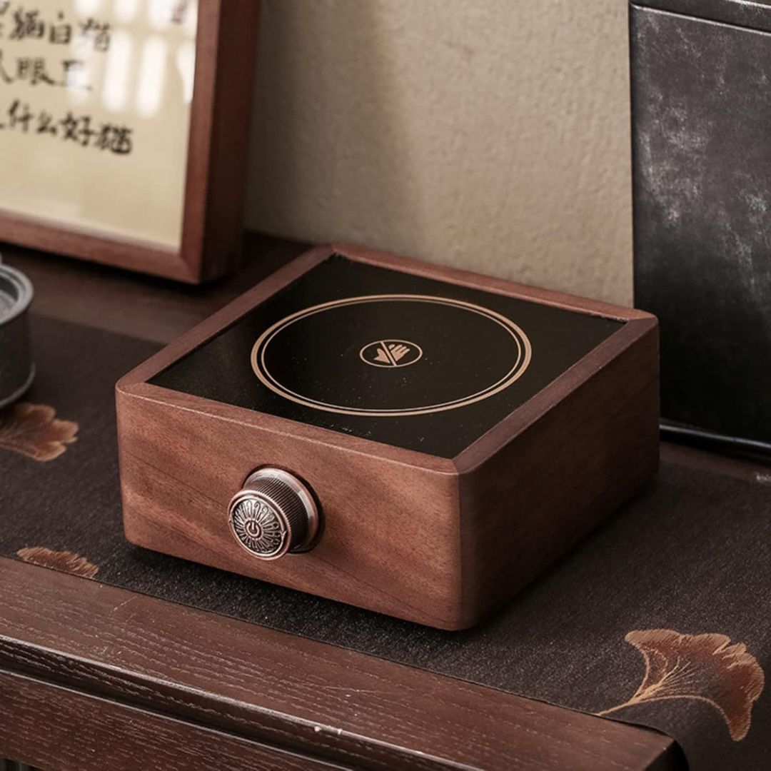 Warmer with Electric Tea Made of Walnut with Adjustable Temperature