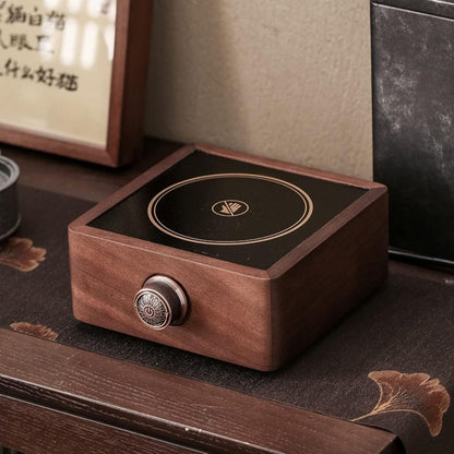 Warmer with Electric Tea Made of Walnut with Adjustable Temperature