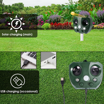 Solar Ultrasonic Bird Repeller for Wireless and Weatherproof for Outdoors