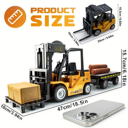Heavy Duty Remote Control Forklift for 1:24 Scale with Lights & Trailer