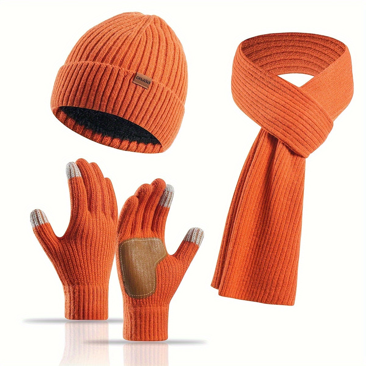 Set Joyful Winter for Hat, Scarf, and Gloves for Couples
