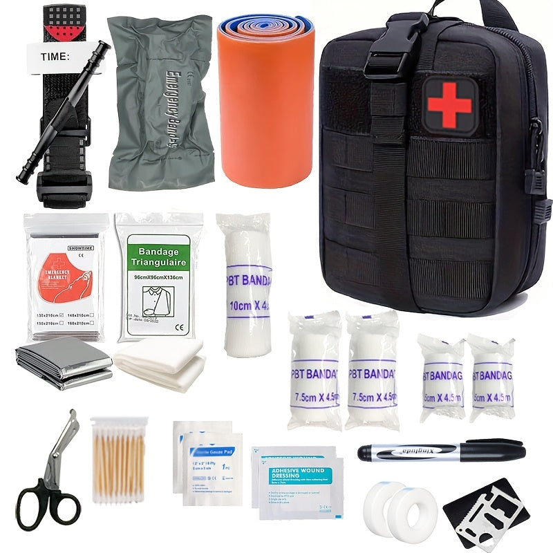 Complete First Aid Kit with Tourniquet for Essential Survival Kit for Adventures
