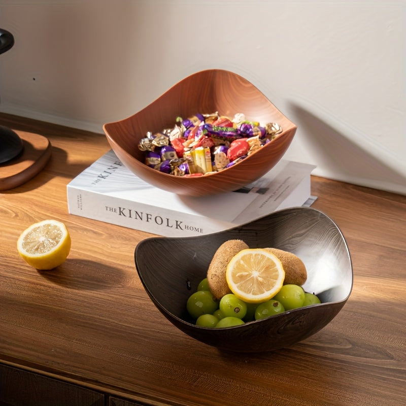 Bowl with Large Fruit Wood Look for Decorative and Practical for Table Use