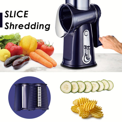 Multifunctional Rotating Kitchen Grater for 5-in-1 Cheese Grater and Vegetable Slicer