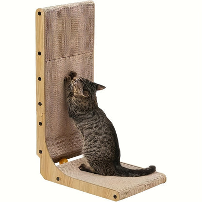 L-Shaped Cat Scratching Board for Indoor Use for Durable, Stable, and Space-Saving