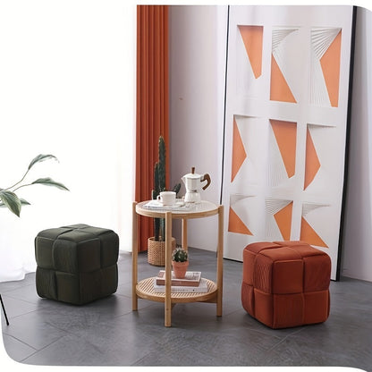 Compact Square Pouffe with Soft Upholstery with Comfortable and Versatile Design