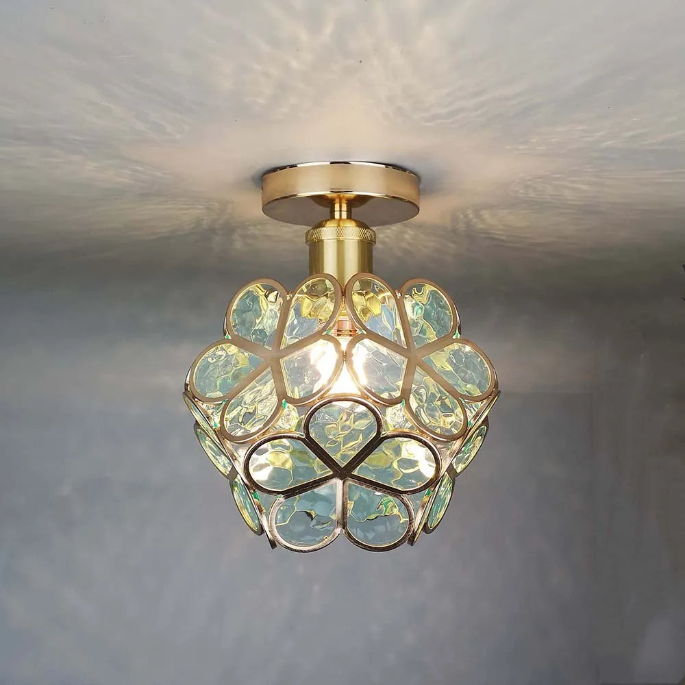 Glass with Ceiling Lamp with Floral Design for Warm and Stylish Indoor Lighting