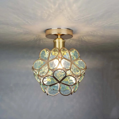 Glass with Ceiling Lamp with Floral Design for Warm and Stylish Indoor Lighting
