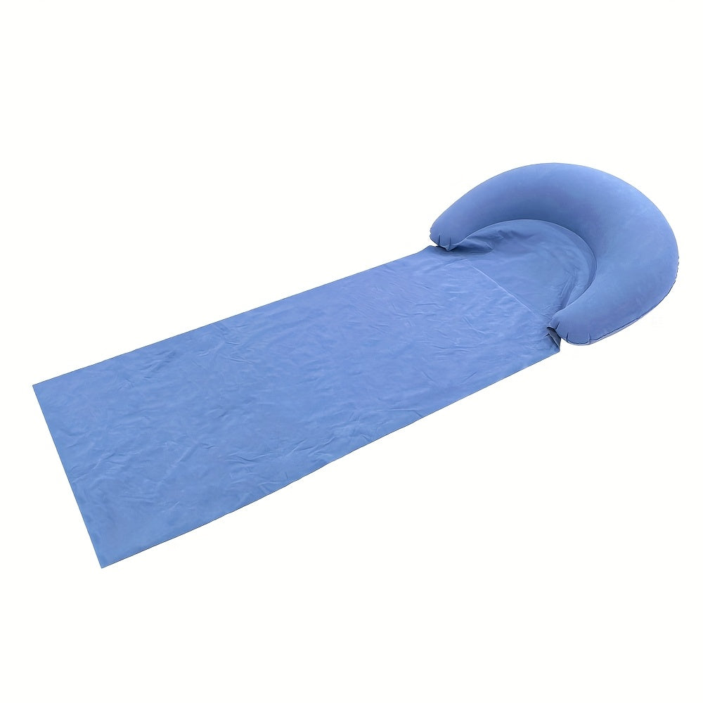 Mat with Comfortable Inflatable Beach Headrest for the Beach and Camping