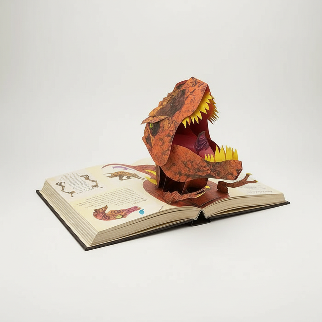 3D Pop-Up Dinosaurs Book with Interactive Pages for Children Edu