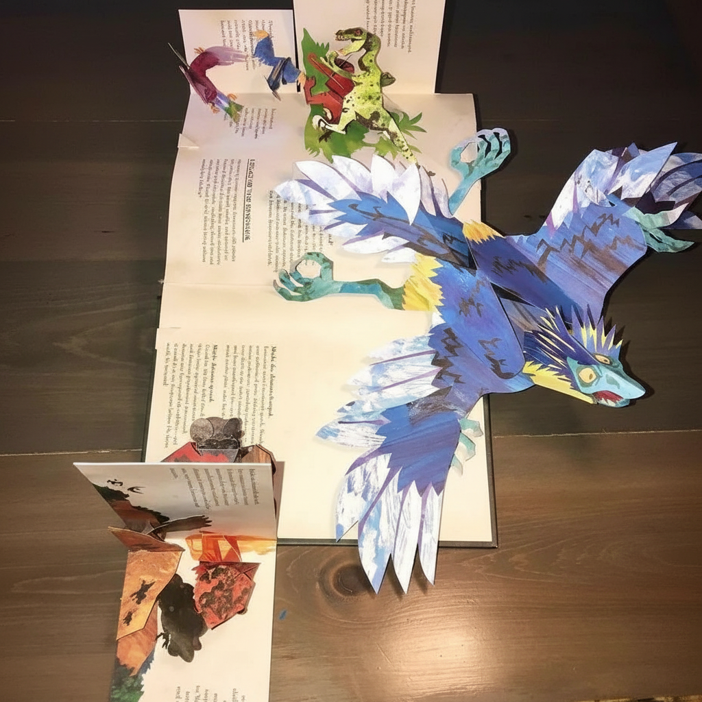 3D Pop-Up Dinosaurs Book with Interactive Pages for Children Edu