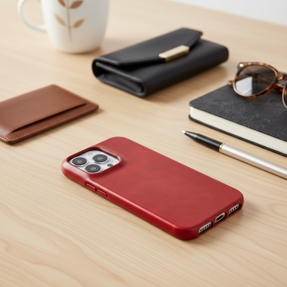 Case with Leather Phone Design for Iphone with Shock-Absorbing Protection