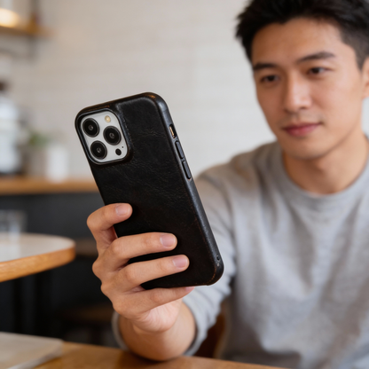 Case with Leather Phone Design for Iphone with Shock-Absorbing Protection