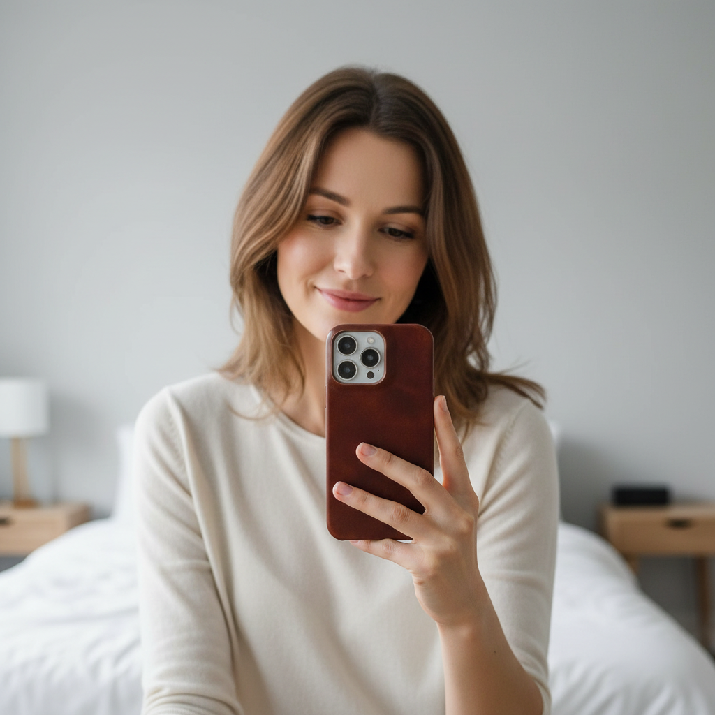 Case with Leather Phone Design for Iphone with Shock-Absorbing Protection