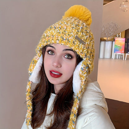Olivia Warm Winter Hat for Knitted Hat with Fleece and Ear Flaps