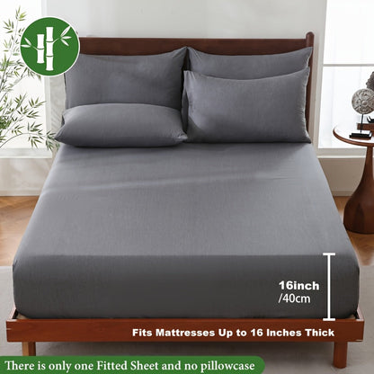 Bamboo Fiber Fitted Sheet for Breathable Comfort