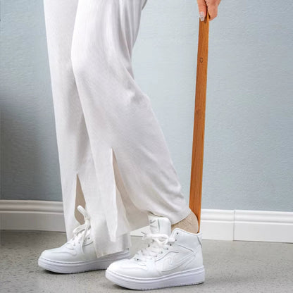 Minimalist Wooden Shoe Horn with Wall Mount