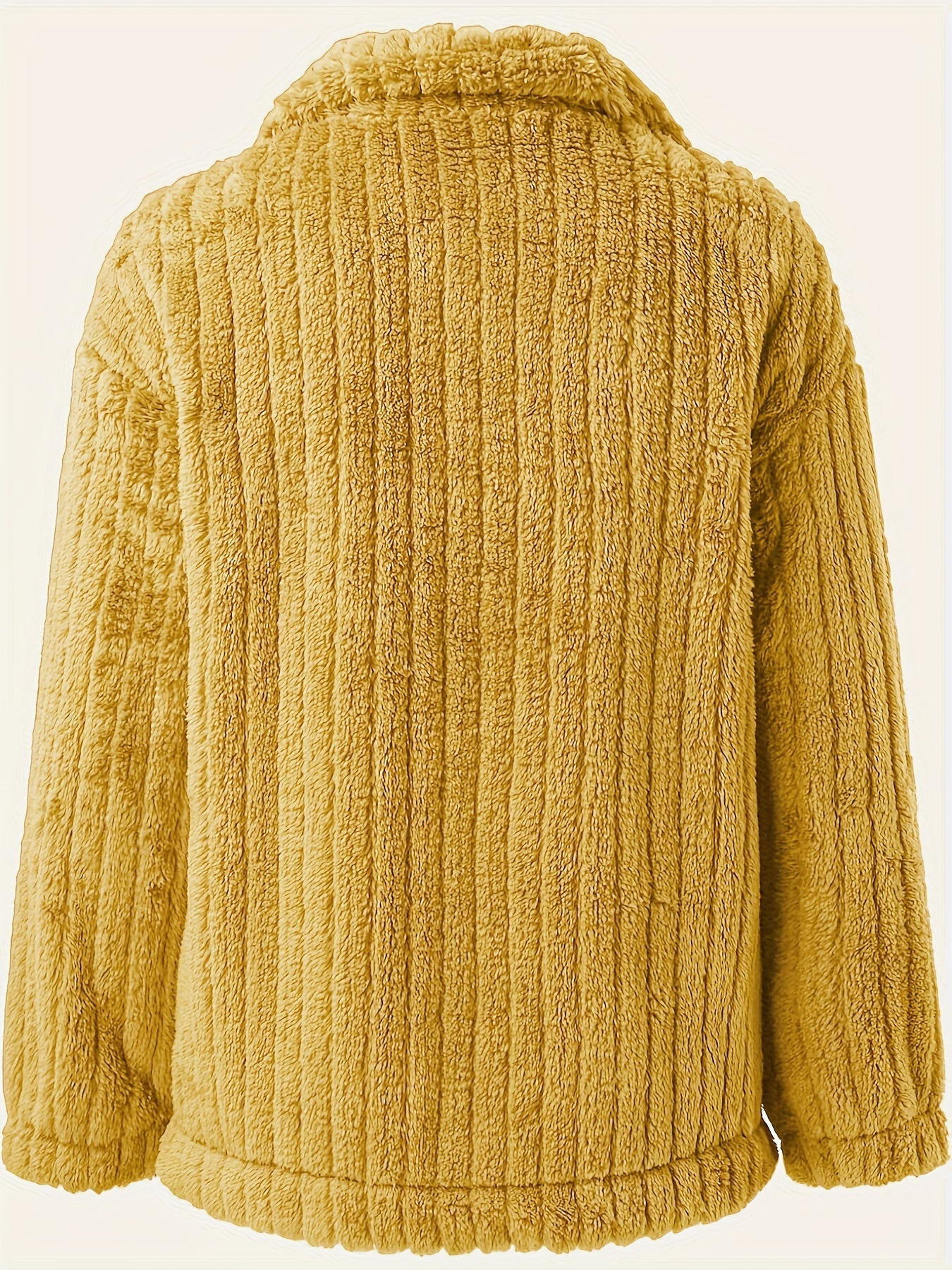 Ladies' Teddy Coat with Shawl Collar and Long Sleeves for Casual Autumn and Winter