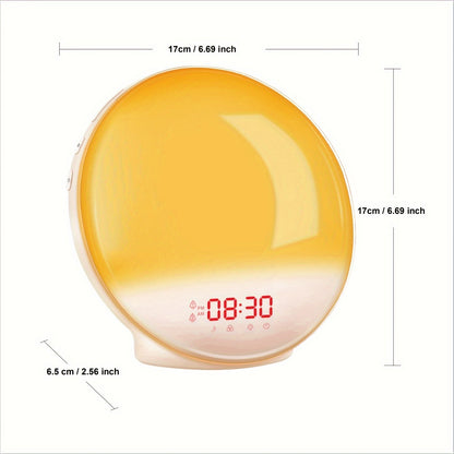 Light with Halo Digital Alarm Clock for Sunrise Alarm Clock